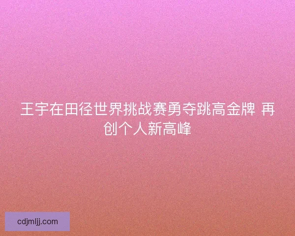 王宇在田径世界挑战赛勇夺跳高金牌 再创个人新高峰